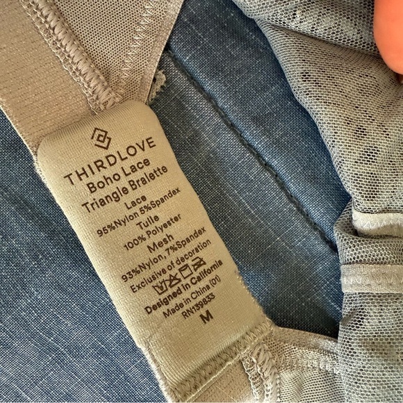 NWT ThirdLove Boho Lace Triangle Bralette Size Medium - Picture 6 of 7